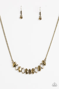 Paparazzi VINTAGE VAULT "Get Your Moneys Worth" Brass Necklace & Earring Set Paparazzi Jewelry