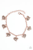 Paparazzi "Turn Up The Heart" Copper Bracelet Paparazzi Jewelry