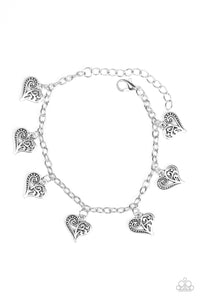 Paparazzi "Turn Up The Heart" Silver Bracelet Paparazzi Jewelry