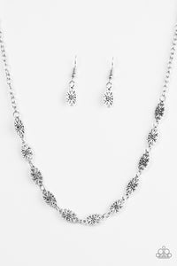 Paparazzi "Daisy Dream" Silver Necklace & Earring Set Paparazzi Jewelry