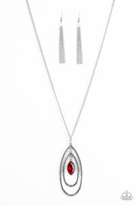 Paparazzi "I Outrank You" Red Necklace & Earring Set Paparazzi Jewelry
