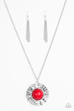 Paparazzi VINTAGE VAULT "My Primary Color" Red Necklace & Earring Set Paparazzi Jewelry