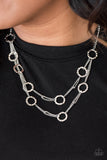 Paparazzi VINTAGE VAULT "Circus Couture" Silver Necklace & Earring Set Paparazzi Jewelry