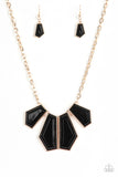 Paparazzi VINTAGE VAULT "Get Up and GEO" Gold Necklace & Earring Set Paparazzi Jewelry