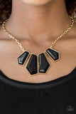 Paparazzi VINTAGE VAULT "Get Up and GEO" Gold Necklace & Earring Set Paparazzi Jewelry
