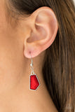 Paparazzi "Get Up and GEO" Red Necklace & Earring Set Paparazzi Jewelry