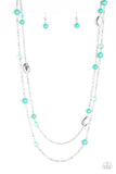 Paparazzi VINTAGE VAULT "Hitting A GLOW Point" Green Necklace & Earring Set Paparazzi Jewelry