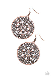 Paparazzi "Dandelion Deserts" Copper Earrings Paparazzi Jewelry