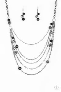 Paparazzi "Radiant Renegade" Black Necklace & Earring Set Paparazzi Jewelry