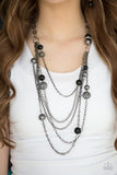 Paparazzi "Radiant Renegade" Black Necklace & Earring Set Paparazzi Jewelry