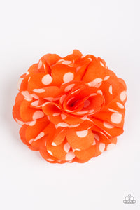 Paparazzi "Polka Posy" Orange & White Polka Dot Flowers Hairband Clip Paparazzi Jewelry