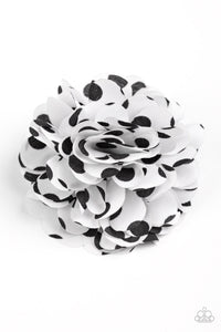 Paparazzi "Polka Posy" White & Black Polka Dot Flowers Hairband Clip Paparazzi Jewelry