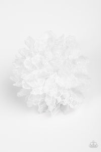 Paparazzi "Lacy Lily" White Flower Hairband Clip Paparazzi Jewelry