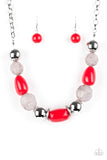 Paparazzi "South Shore Sensation" Red Necklace & Earring Set Paparazzi Jewelry