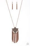 Paparazzi VINTAGE VAULT "Hunt Or Be Hunted" Copper Necklace & Earring Set Paparazzi Jewelry