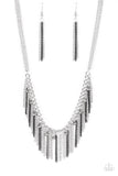 Paparazzi "Retro Edge" Black 176XX Necklace & Earring Set Paparazzi Jewelry