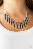 Paparazzi "Retro Edge" Black 176XX Necklace & Earring Set Paparazzi Jewelry