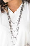 Paparazzi VINTAGE VAULT "Metro Metal" Black Necklace & Earring Set Paparazzi Jewelry