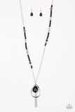 Paparazzi VINTAGE VAULT "Teardroppin Tassels" Black Necklace & Earring Set Paparazzi Jewelry