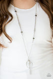 Paparazzi VINTAGE VAULT "Teardroppin Tassels" Silver Necklace & Earring Set Paparazzi Jewelry