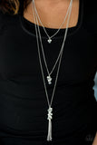 Paparazzi VINTAGE VAULT "Crystal Cruiser" White Necklace & Earring Set Paparazzi Jewelry