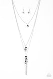Paparazzi VINTAGE VAULT "Crystal Cruiser" Black Necklace & Earring Set Paparazzi Jewelry