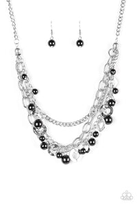 Paparazzi VINTAGE VAULT "Hoppin Hearts" Black Necklace & Earring Set Paparazzi Jewelry