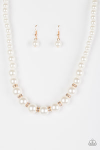 Paparazzi "Showtime Shimmer" White Necklace & Earring Set Paparazzi Jewelry