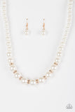 Paparazzi "Showtime Shimmer" White Necklace & Earring Set Paparazzi Jewelry