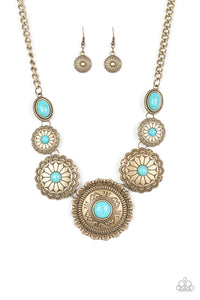 Paparazzi "Mayan Marvel" Brass Necklace & Earring Set Paparazzi Jewelry