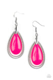 Paparazzi "Spring Splendor" Pink Teardrop Bead Silver Earrings Paparazzi Jewelry