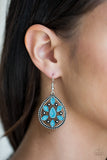 Paparazzi "Spring Arrival" Blue Accent Silver Teardrop Earrings Paparazzi Jewelry