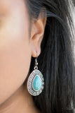 Paparazzi VINTAGE VAULT "Tribal Tango" Blue Earrings Paparazzi Jewelry