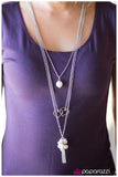 Paparazzi "Two Hearts Beat As One" White Necklace & Earring Set Paparazzi Jewelry