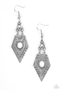 Paparazzi "Drifting Dunes" White Earrings Paparazzi Jewelry