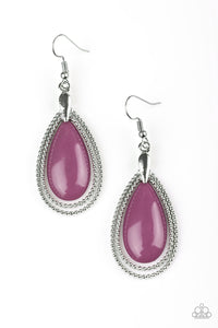 Paparazzi "Spring Splendor" Purple Teardrop Bead Silver Earrings Paparazzi Jewelry