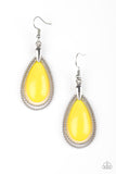 Paparazzi "Spring Splendor" Yellow Teardrop Bead Silver Earrings Paparazzi Jewelry