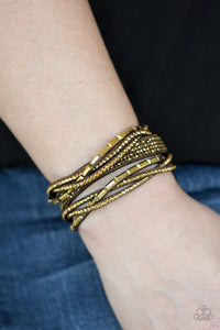 Paparazzi "Tough Girl Glamour" Brass Wrap Bracelet Paparazzi Jewelry