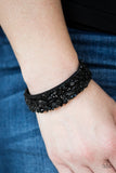 Paparazzi "Totally Crushed It" Black Wrap Bracelet Paparazzi Jewelry