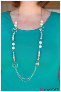 Paparazzi "A Break from the Norm" White Necklace & Earring Set Paparazzi Jewelry