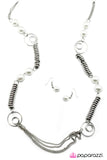 Paparazzi "A Break from the Norm" White Necklace & Earring Set Paparazzi Jewelry