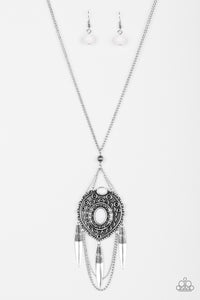 Paparazzi "Cactus Canyon" White Necklace & Earring Set Paparazzi Jewelry