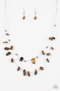 Paparazzi "Pebble Posh" Brown Necklace & Earring Set Paparazzi Jewelry