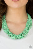 Paparazzi "Summer Samba" Green Necklace & Earring Set Paparazzi Jewelry