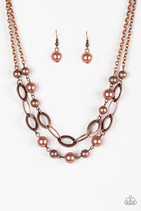 Paparazzi "GLIMMER Takes All" Copper Necklace & Earring Set Paparazzi Jewelry
