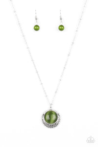 Paparazzi "Dream Girl Glow" Green Necklace & Earring Set Paparazzi Jewelry