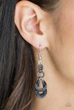 Paparazzi "Romantic Radiance" Silver Studded Abstract Design Earrings Paparazzi Jewelry