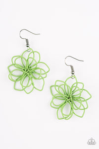 Paparazzi "Springtime Serenity" Green Wire Flower Design Earrings Paparazzi Jewelry