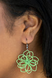 Paparazzi "Springtime Serenity" Green Wire Flower Design Earrings Paparazzi Jewelry