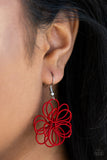 Paparazzi "Midsummer Magic" Red Wire Flower Earrings Paparazzi Jewelry